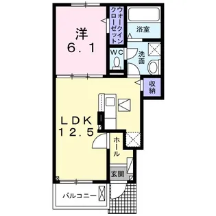 グランウェルかやの木【1階】の間取り