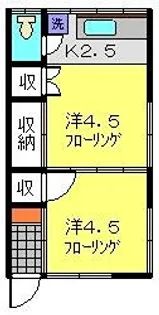 桂荘【203号室】の間取り