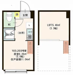 ハーモニーテラス大井II【1階】の間取り