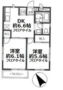 サニーヒル岸谷【2階】の間取り