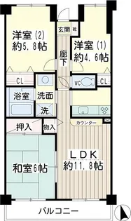 北寺尾大滝マンション【4階】の間取り