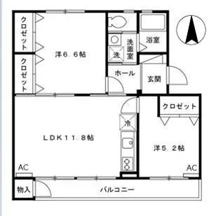 クロフト【1階】の間取り