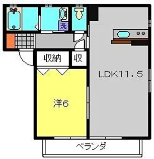 グランシードアルプス2号館【201号室】の間取り