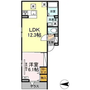 D’Bless 横濱鶴見【1階】の間取り