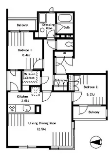セントラル・ヒル鶴見W棟【W202号室】の間取り