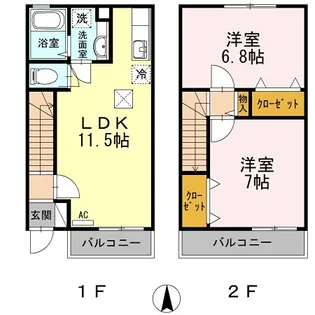 ソレアード・ミナミダII【1階】の間取り