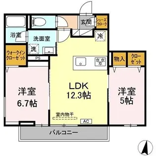 D’Bless川崎East【2階】の間取り
