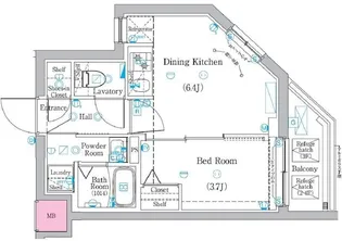ラフィスタ高津【1階】の間取り