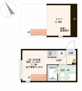 ニューメゾンワイワイ【1階】の間取り