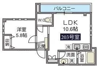 ラシーネONE PARK PLACEII【2階】の間取り
