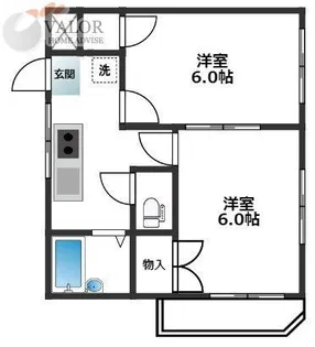 パレ・ドール上鶴間【205号室】の間取り