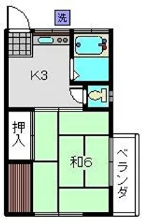 コーポゆうわ【2C号室】の間取り