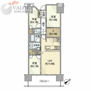 リビオタワー小田急相模原【17階】の間取り
