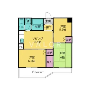 ピアチェーヴォレ【4階】の間取り