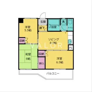 ピアチェーヴォレ【6階】の間取り