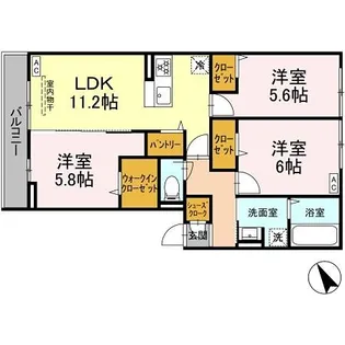 ベリタス相模原【3階】の間取り