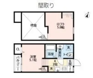 アイレックス鶴間【101号室】の間取り