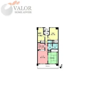 バルコン・ブラン淵野辺【1階】の間取り