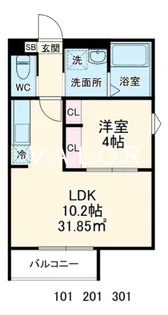 GRADUS矢部Ⅱ【2階】の間取り