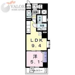 タウンコートS【9階】の間取り