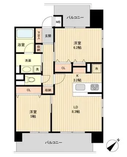 グラディート町田【9階】の間取り