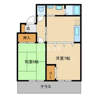 セピアコート壱番館【1階】の間取り
