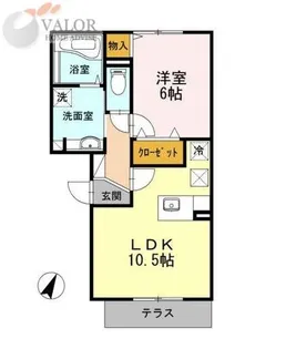 ウェルデンス東林間【1階】の間取り