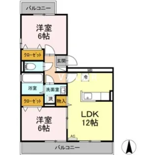 アクシス中央林間【2階】の間取り