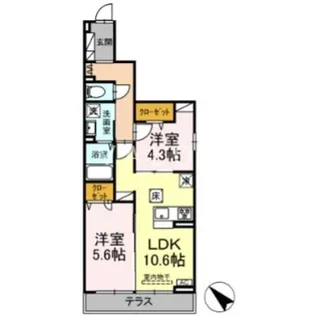 ドムスクレスト淵野辺【1階】の間取り