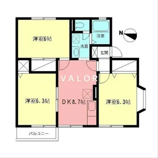 ルミエールKII【201号室】の間取り