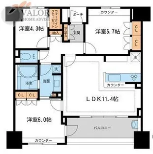 KDXレジデンス町田【3階】の間取り