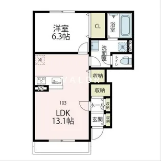 クライネベルク【1階】の間取り