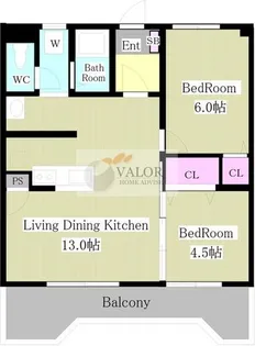 ピアチェーヴォレ【2階】の間取り