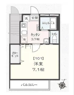 タウンフィールド B棟【1階】の間取り