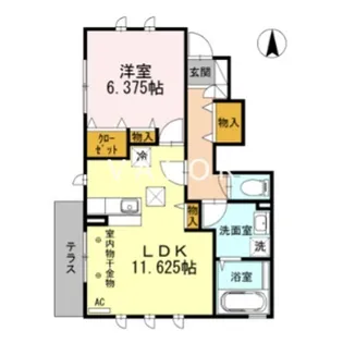 ビラージュ玉川学園A【A102号室】の間取り