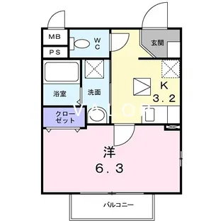 ソレイユ厚木【1階】の間取り