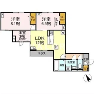 ドムスクレスト森野【1階】の間取り