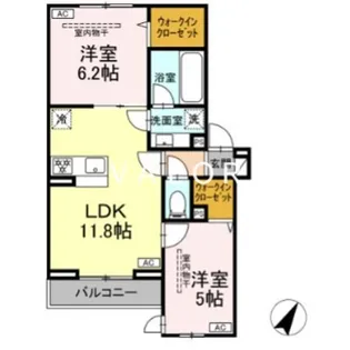 イヴレーア南台【2階】の間取り