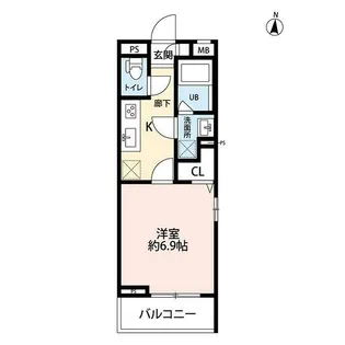 リコルテ大和【106号室】の間取り