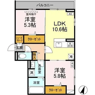 サフィール【3階】の間取り