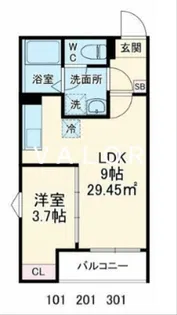 GRADUS矢部【1階】の間取り