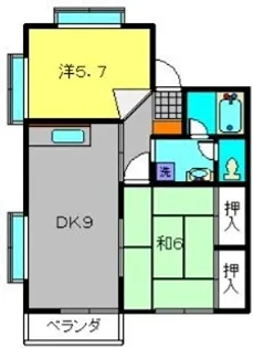 ハイツパークサイドNo.2【202号室】の間取り