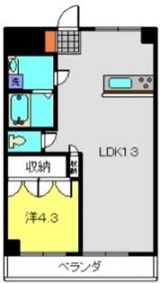 新山下三番館【302号室】の間取り