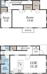 神奈川県横浜市緑区長津田7丁目【一戸建】の間取り