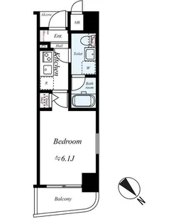 グリフィン横浜・桜木町駅前弐番館【601号室】の間取り