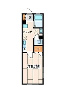 ハイムかわせみ【102号室】の間取り