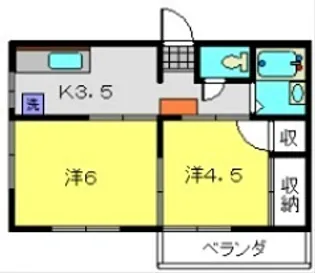 クリエール田中【108号室】の間取り