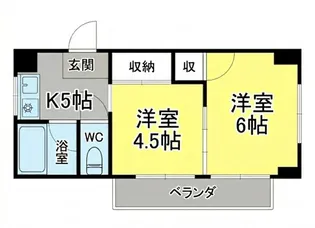 萩赤門ビル【501号室】の間取り