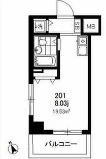 ザグラン天王町【201号室】の間取り