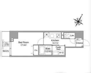 コンフォリア・リヴ関内【1002号室】の間取り